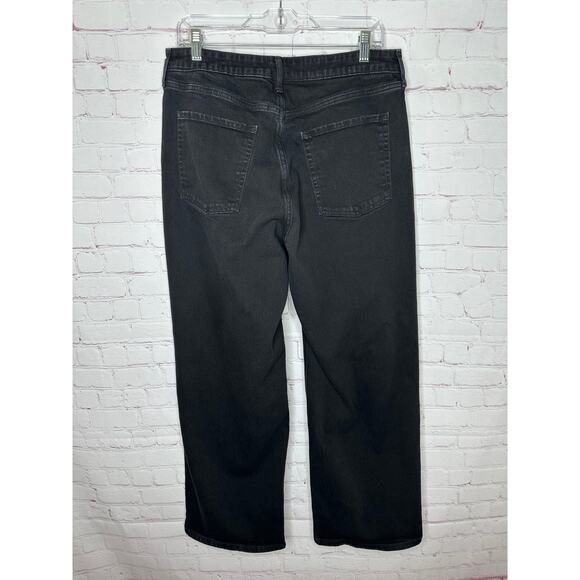 Old Navy Black High Rise WOW Wide Leg Jeans Womens 14 Plus - Picture 3 of 4